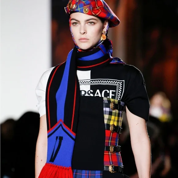 Versace 2018 Fall Buckle Denim Corset Tube Top - Picture 6 of 7